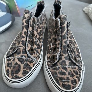 Leopard Print Slip-On Canvas Sneakers